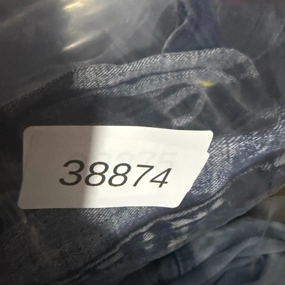 Encrypted Jeans Mens 32x32 Blue‎ Cotton Denim Straight Biker Distressed Stretch